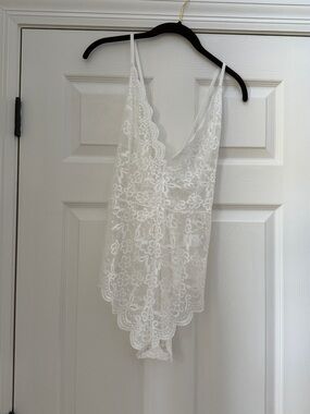 White Lace Lingerie Romper